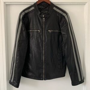 Wilsons Cycle Black Faux Leather Motorcycle Jacket